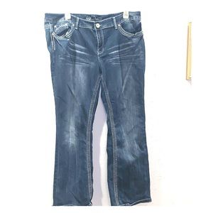 Bedazzled pocket Flare Jeans